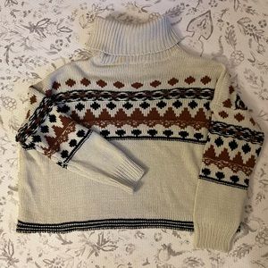 Anthropologie Cropped Turtleneck Sweater Size Small